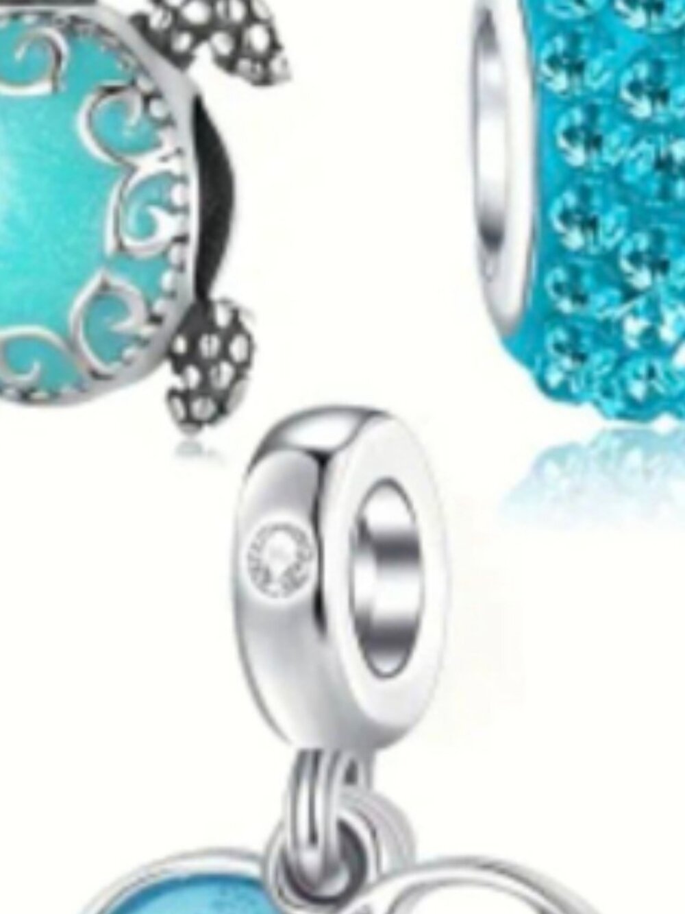 Women's 5pc Blue & Silver Ocean Series Charm Bracelet Set, One Size